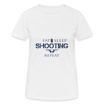 Sport shooting - Women's Breathable T-Shirt - white - Front - AI Model Female 172 dark (172cm)