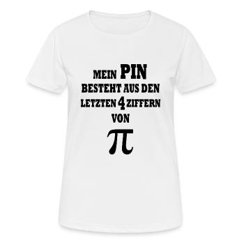 Pi - Frauen T-Shirt atmungsaktiv - Weiß - Vorne - AI Model Female 172 dark (172cm)