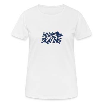 Inline Skater - Frauen T-Shirt atmungsaktiv - Weiß - Vorne - AI Model Female 172 dark (172cm)