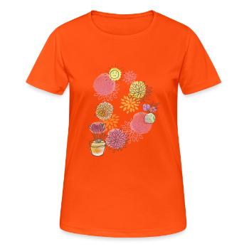 spring pattern - Women's Breathable T-Shirt - neon orange - Front - AI Model Female 172 dark (172cm)