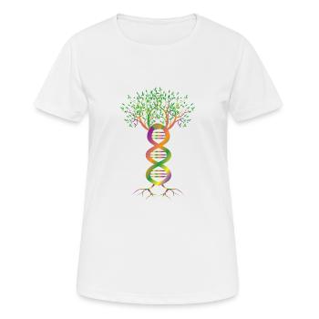 Cadeau génétique génétique de plante d'arbre d'ADN abstrait - T-shirt respirant Femme - blanc - Devant - AI Model Female 172 dark (172cm)