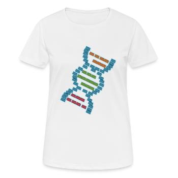 DNA Strang Erbgut Biologe Forschung Geschenk - Frauen T-Shirt atmungsaktiv - Weiß - Vorne - AI Model Female 172 dark (172cm)
