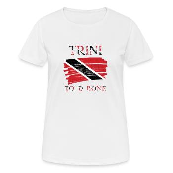 Trini To D Bone | Trinidad und Tobago Flagge - Frauen T-Shirt atmungsaktiv - Weiß - Vorne - AI Model Female 172 dark (172cm)