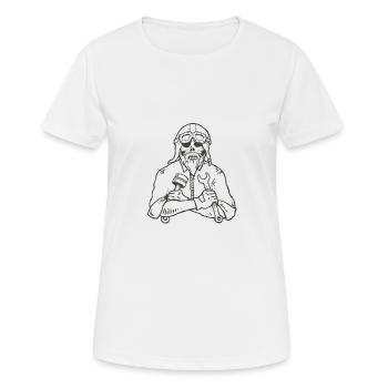 Té de l'industrie du tuner mécanicien crâne barbu - T-shirt respirant Femme - blanc - Devant - AI Model Female 172 dark (172cm)