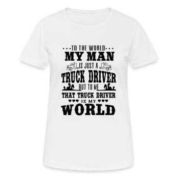 Camionneur, camionneur, camionneur - T-shirt respirant Femme - blanc - Devant - AI Model Female 172 dark (172cm)