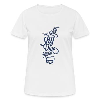 Sky skydiver Parachutage Skydive - T-shirt respirant Femme - blanc - Devant - AI Model Female 172 dark (172cm)