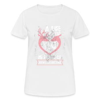 Ein Leben ohne Dich ist möglich, aber sinnloch - Frauen T-Shirt atmungsaktiv - Weiß - Vorne - AI Model Female 172 dark (172cm)