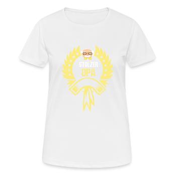 Stolzer Opa - Frauen T-Shirt atmungsaktiv - Weiß - Vorne - AI Model Female 172 dark (172cm)