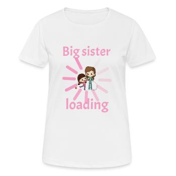 Big sister invites loading Childbirth Pregnant - Women's Breathable T-Shirt - white - Front - AI Model Female 172 dark (172cm)