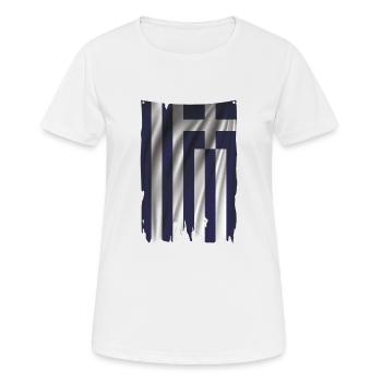 GRIECHISCHE FAHNE - Frauen T-Shirt atmungsaktiv - Weiß - Vorne - AI Model Female 172 dark (172cm)