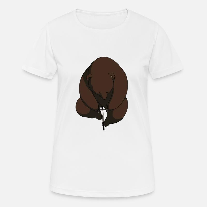 Riding Bear - Women's Breathable T-Shirt - white