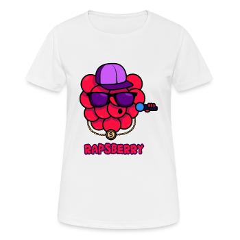 Rap Himbeere - Frauen T-Shirt atmungsaktiv - Weiß - Vorne - AI Model Female 172 dark (172cm)
