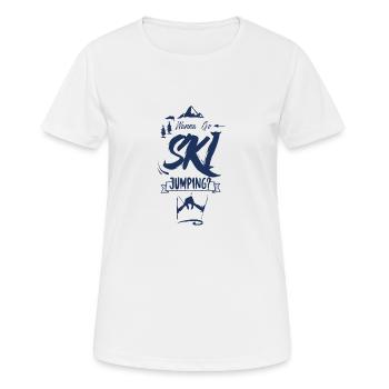 Skispringen - Frauen T-Shirt atmungsaktiv - Weiß - Vorne - AI Model Female 172 dark (172cm)