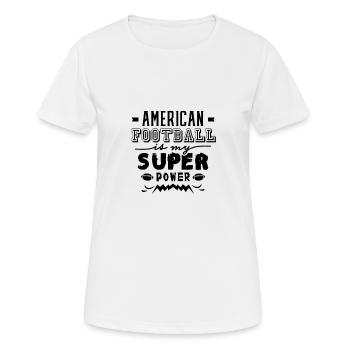 American football - Women's Breathable T-Shirt - white - Front - AI Model Female 172 dark (172cm)