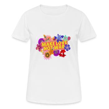 Make Love Not War FriedenBewegung Peace - T-shirt respirant Femme - blanc - Devant - AI Model Female 172 dark (172cm)