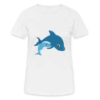 Delphin - Frauen T-Shirt atmungsaktiv - Weiß - Vorne - AI Model Female 172 dark (172cm)