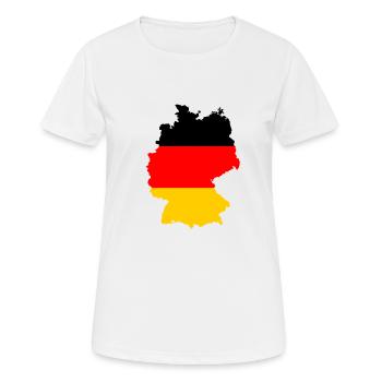 Deutschland Land Umriss Schwarz Rot Gold Geschenk - Frauen T-Shirt atmungsaktiv - Weiß - Vorne - AI Model Female 172 dark (172cm)
