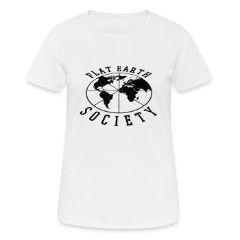Flat Earth Society - Women's Breathable T-Shirt - white - Front - AI Model Female 172 dark (172cm)
