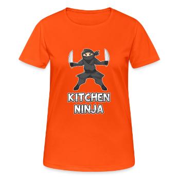 Ninja couteau de cuisine chef cuisinier cadeau pour enfants - T-shirt respirant Femme - orange néon - Devant - AI Model Female 172 dark (172cm)