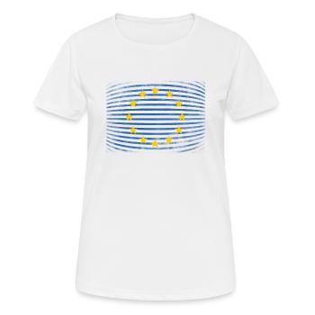 UNION EUROPÉENNE Etoiles drapeau Grunge - T-shirt respirant Femme - blanc - Devant - AI Model Female 172 dark (172cm)