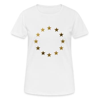 EU Europäische Union Sterne Gold - Frauen T-Shirt atmungsaktiv - Weiß - Vorne - AI Model Female 172 dark (172cm)