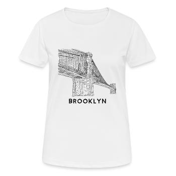 Brooklyn Bridge Hand Line Drawing New York design - Women's Breathable T-Shirt - white - Front - AI Model Female 172 dark (172cm)