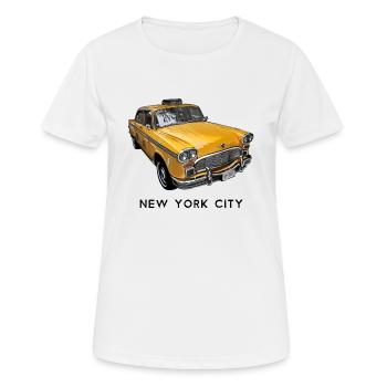 New York City Classic Yellow NYC Checker Taxi Cab - Women's Breathable T-Shirt - white - Front - AI Model Female 172 dark (172cm)