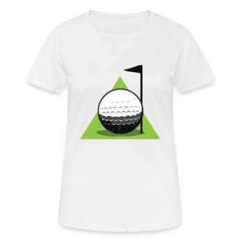 Golf Golfball Fahne - Frauen T-Shirt atmungsaktiv - Weiß - Vorne - AI Model Female 172 dark (172cm)