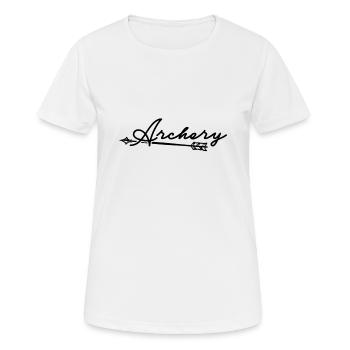 Bogenschießen Pfeil Bogen Bogenschütze Schießsport - Frauen T-Shirt atmungsaktiv - Weiß - Vorne - AI Model Female 172 dark (172cm)