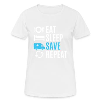 Ambulance Ambulance Cadeau Ambulance - T-shirt respirant Femme - blanc - Devant - AI Model Female 172 dark (172cm)