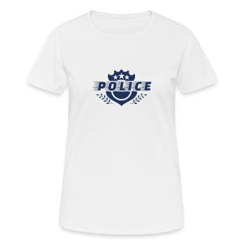 Polizei Polizeihund Polizistin Polizist Bulle - Frauen T-Shirt atmungsaktiv - Weiß - Vorne - AI Model Female 172 dark (172cm)