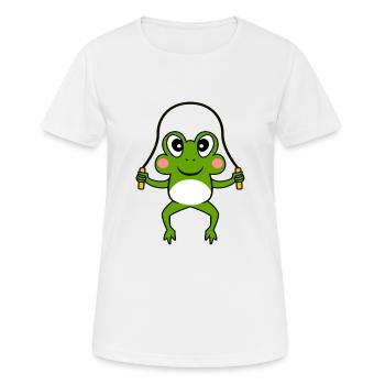 FUNNY FROG TOOK ROPE RINGS LE CADEAU DE LURCH - T-shirt respirant Femme - blanc - Devant - AI Model Female 172 dark (172cm)