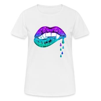 Lèvres fondantes - T-shirt respirant Femme - blanc - Devant - AI Model Female 172 dark (172cm)