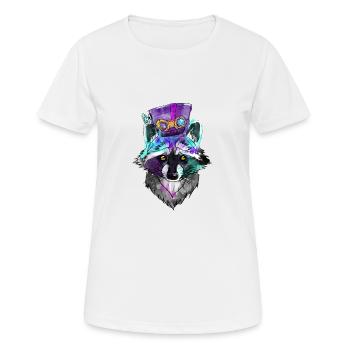 Raccoon with hat - Women's Breathable T-Shirt - white - Front - AI Model Female 172 dark (172cm)