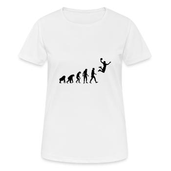 Evolution d'un homme des cavernes à un joueur de basket - T-shirt respirant Femme - blanc - Devant - AI Model Female 172 dark (172cm)