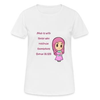 Koran Surah verse Allah Allah Islam Muslim Gift - Women's Breathable T-Shirt - white - Front - AI Model Female 172 dark (172cm)