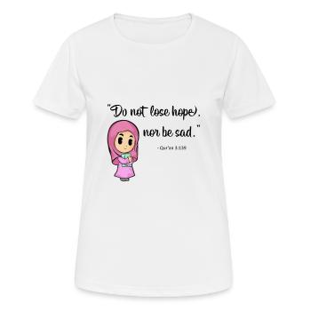 Islam Koran Sure Zitat Allah Gebet Moslem Geschenk - Frauen T-Shirt atmungsaktiv - Weiß - Vorne - AI Model Female 172 dark (172cm)