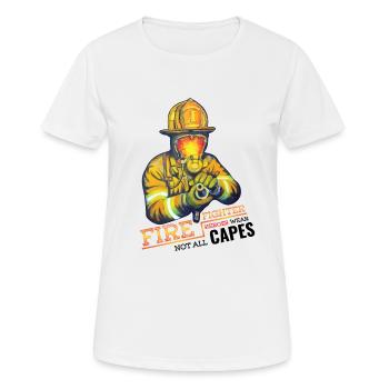 Firefighter Fire Department - Women's Breathable T-Shirt - white - Front - AI Model Female 172 dark (172cm)