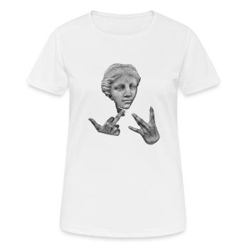 Statue Streetwear - Frauen T-Shirt atmungsaktiv - Weiß - Vorne - AI Model Female 172 dark (172cm)