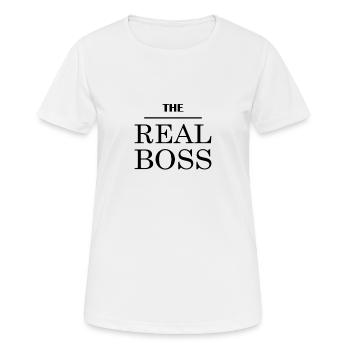 Citation Fête des Pères Père Père Père Père Père Gesch - T-shirt respirant Femme - blanc - Devant - AI Model Female 172 dark (172cm)