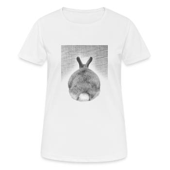 Bunny par derrière - T-shirt respirant Femme - blanc - Devant - AI Model Female 172 dark (172cm)