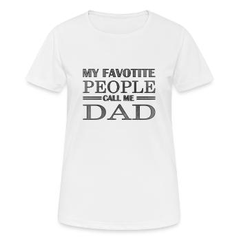 Citation Fête des Pères Père Père Père Père Père Gesch - T-shirt respirant Femme - blanc - Devant - AI Model Female 172 dark (172cm)