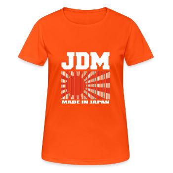 JDM Accordeur Japonais Fabriqué Au Japon - T-shirt respirant Femme - orange néon - Devant - AI Model Female 172 dark (172cm)