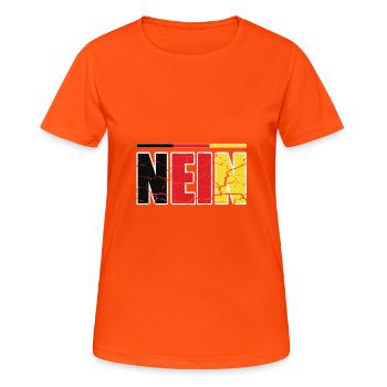 Pas d'Allemagne Drapeau Allemand Langue drôle - T-shirt respirant Femme - orange néon - Devant - AI Model Female 172 dark (172cm)