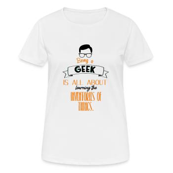 Be a geek - Women's Breathable T-Shirt - white - Front - AI Model Female 172 dark (172cm)