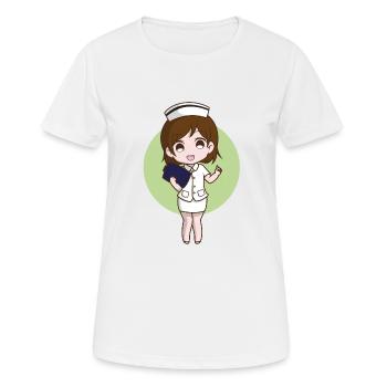 Infirmiere - T-shirt respirant Femme - blanc - Devant - AI Model Female 172 dark (172cm)