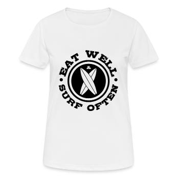 Surfing - Frauen T-Shirt atmungsaktiv - Weiß - Vorne - AI Model Female 172 dark (172cm)