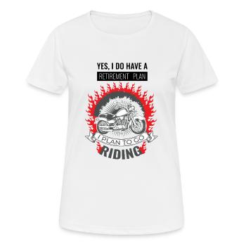 Dire de retraite pour motards motards - T-shirt respirant Femme - blanc - Devant - AI Model Female 172 dark (172cm)