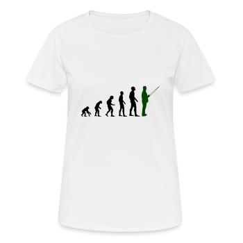 Evolution Angeln Angler Fischen Fisch Angel - Frauen T-Shirt atmungsaktiv - Weiß - Vorne - AI Model Female 172 dark (172cm)