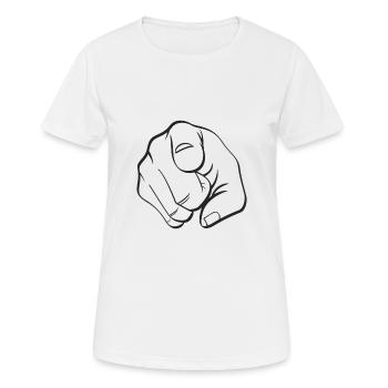 DU Zeigefinger - Frauen T-Shirt atmungsaktiv - Weiß - Vorne - AI Model Female 172 dark (172cm)